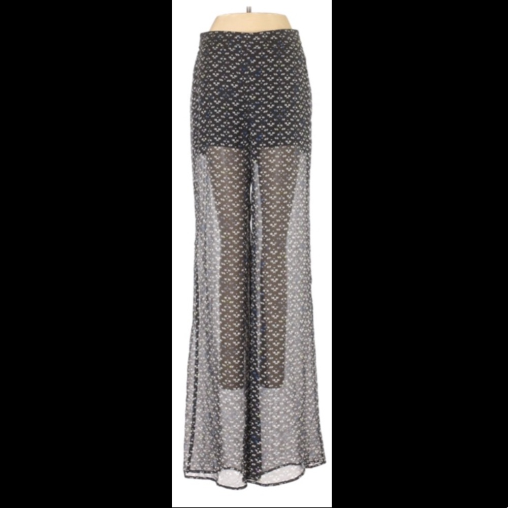NWT BCBGeneration Sheer Wide-Leg Pants SizeM